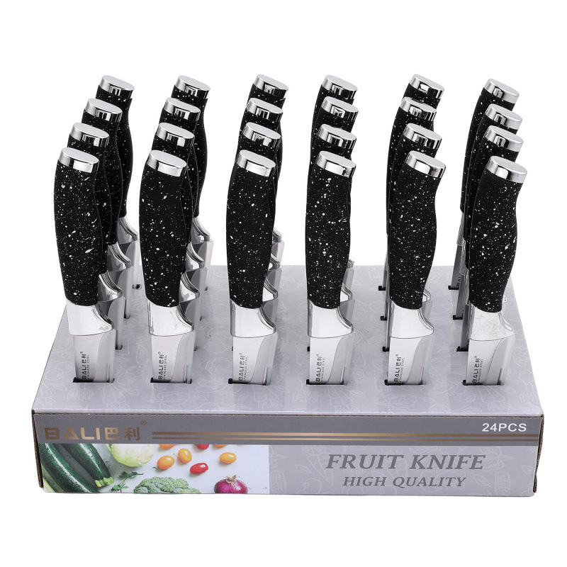 Venta caliente al por mayor juego de cocina cuchillo de caja de exhibición de acero inoxidable cuchillo de cocina con tapa de galvanoplastia doble juego de cuchillo de chef caja de regalo