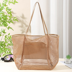 歐美式休閒大容量大小孔形狀沙灘袋女式單肩手提包批發網紅