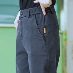 多口袋休闲裤男夏季2025新款中年男士莱赛尔天丝宽松直筒裤子春秋