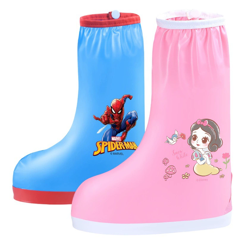 Детский чехол для обуви Disney для мальчиков и девочек, учащиеся начальной школы, непромокаемый чехол для ног в дождливый день, водонепроницаемый Противоскользящий чехол для обуви с высокой трубкой