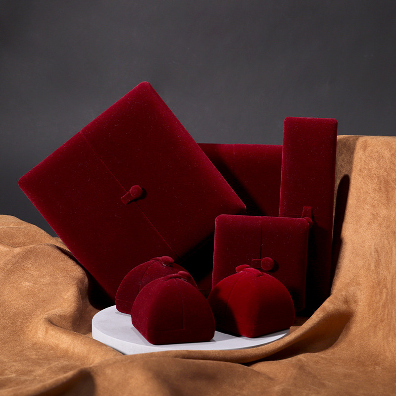 와인색 - 내부 검정; 반지 케이스 (단품) 6.5*7*6cm