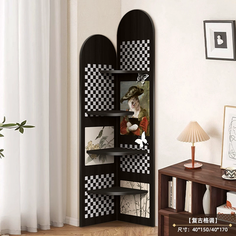 Религиозная? Medieval style floor-standing ornaments living room TV cabinet wall corner cabinet retro storage rack multi-layer triangle cabinet
