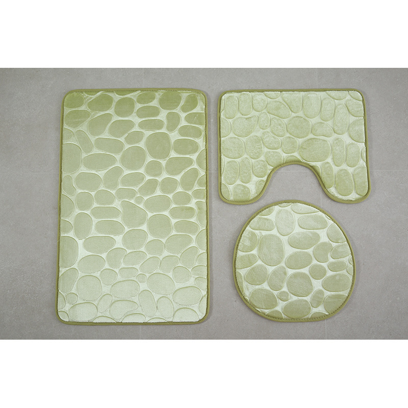 Transfronterizo Amazon 3D Pebble inodoro de tres piezas baño absorbente alfombra de piso baño antideslizante alfombra de piso esponja