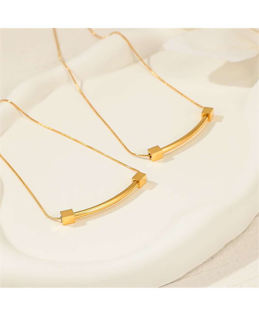 Fashion Geometric Stainless Steel Plating Necklace_colorza_1