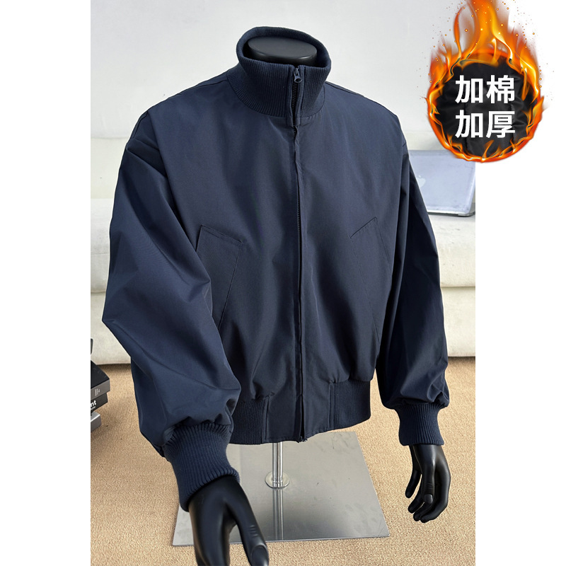 American High Street Bomber Jacket Men's Cotton Coat Loose High-End Silhouette Thickened Cotton Baseball Jacket Top American High Street Bomber Jacket Men's Cotton Coat Loose High-End Silhouette Thickened Cotton Baseball Jacket Top