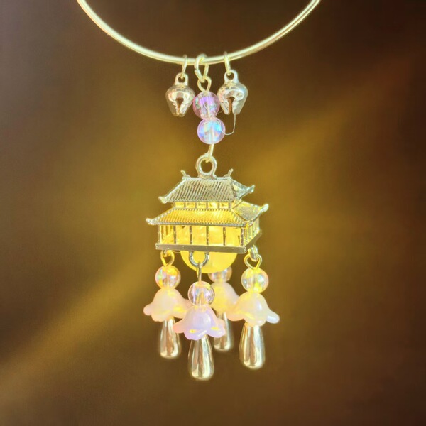New Chinese Bell Luminous Bracelet with Lamp Antique Style Jewelry Bracelet Court Style Bracelet Daily Handstring Hanfu Accessories