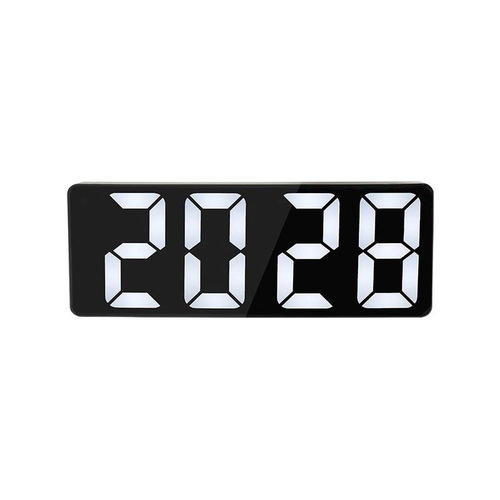 Night Light Mirror Clock Desk Clock Time Table Stand Table Decor LED Digital Display Wenwo