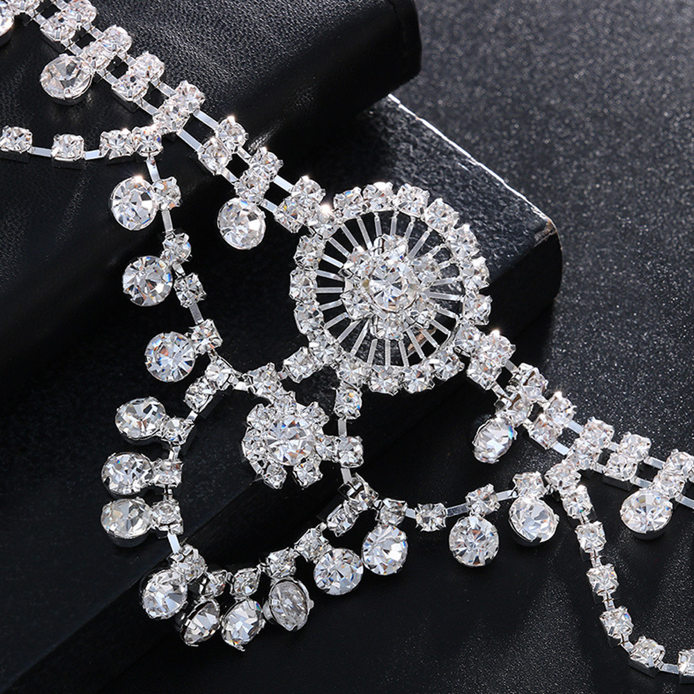 Europa y América nueva cadena del pelo rhinestone personalidad borla moda salvaje colgante tocado accesorios para el cabello headwear