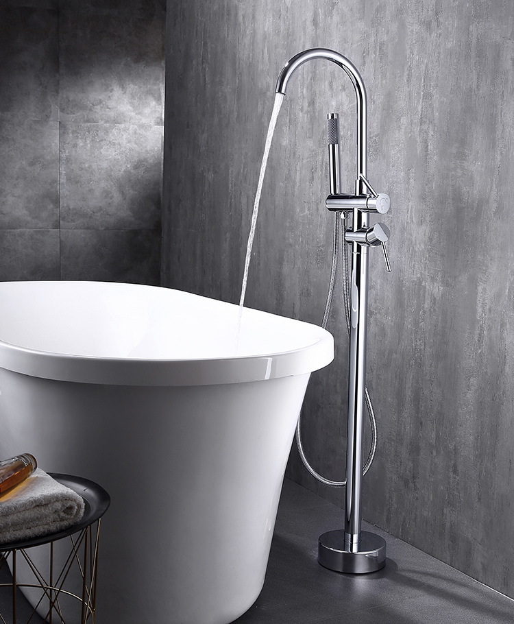 Factory direct sales of floor-standing faucets, bathroom floor-standing concealed installation, pre-embedded cold and hot exposed bathtub faucets undefined