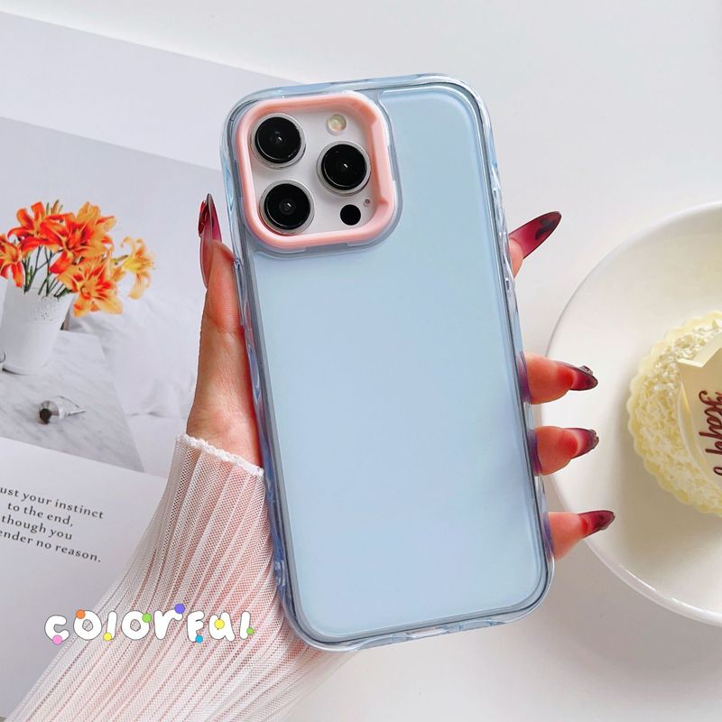 2-in-1アクリル大穴付き、16pro、Apple 13、15、14、17対応、ゼリー状ウェーブカラーのミラー仕上げスマホケース|undefined
