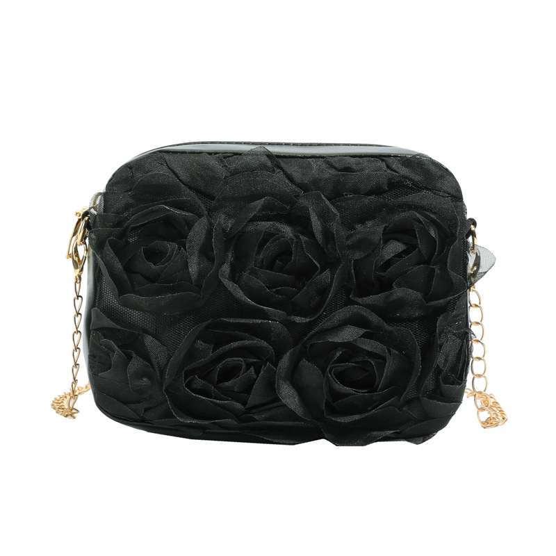 Nuevos accesorios para niños coreanos bolsos de encaje dulce flor tridimensional bolsos de mano frescos bolsos pequeños para hombres y mujeres