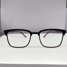 2024跨境新款商务潮流中性方框套铜模双色设计光学眼镜平光镜