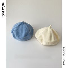 ins韩版婴幼儿贝雷帽子春款秋天冬季针织毛线保暖男女宝宝画家帽