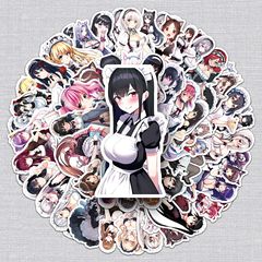 50張女僕塗鴉貼紙個性跨境二次元日系性感美女裝飾手機電腦貼紙
