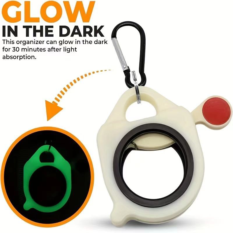 跨境爆款亚马逊扎带收纳器便携五金工具收纳整理好物荧光收纳器