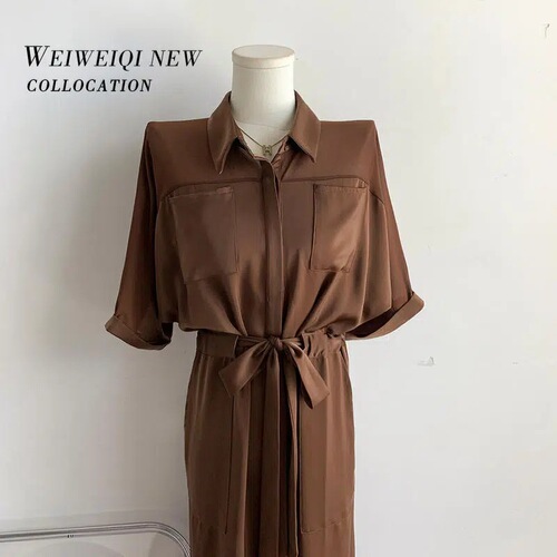 New Classic Long Dress, Elegant Lady, Goddess Style Women's and Girls' Summer Shirt Dress