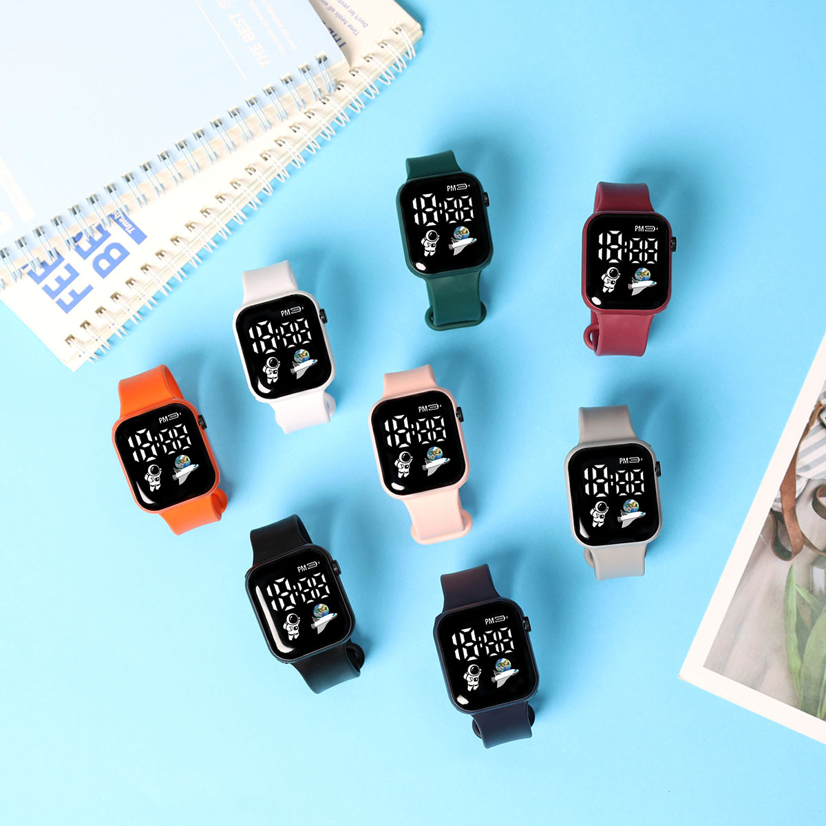 (Cross-border trading), square watch battery, digital watch, digital fashionable astronaut for students, new collection, for beloved