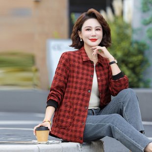 时尚休闲女装妈妈装外套上衣简约大方的设计风格，日常通勤款|undefined