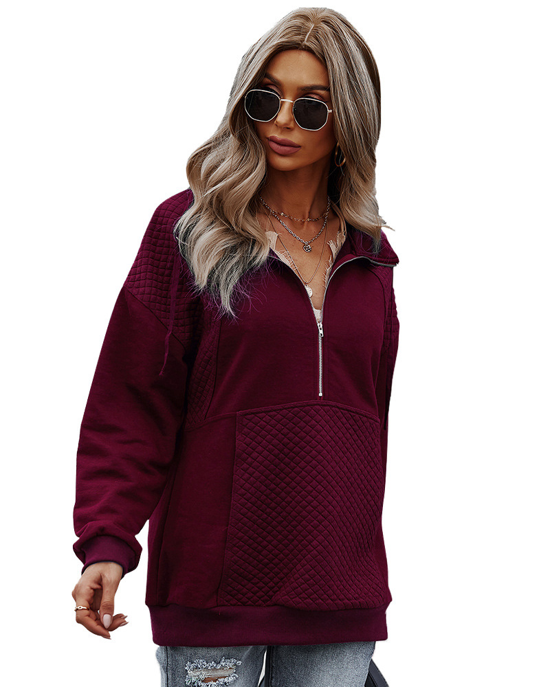 women s solid color long-sleeved warm sweatershirt nihaostyles clothing wholesale NSDY73984