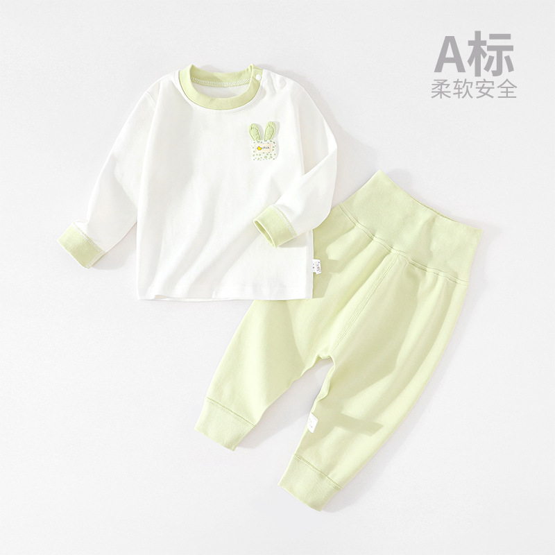 Baby autumn clothes suit cotton high waist belly protection long sleeve split winter pajamas pure cotton children Baby autumn clothes suit cotton high waist belly protection long sleeve split winter pajamas pure cotton children