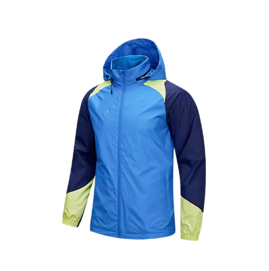 Chaqueta de lluvia encapuchada hombre otoño invierno de manga larga chaqueta de entrenamiento de fútbol 70D chaqueta de tejido de brocado