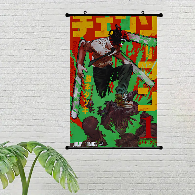 Cross-Border Hot-Selling Chainsaw Man Anime Hanging Paintings Two-Dimensional Animation Peripheral Posters Decorative Paintings Amazon Supply Wholesale