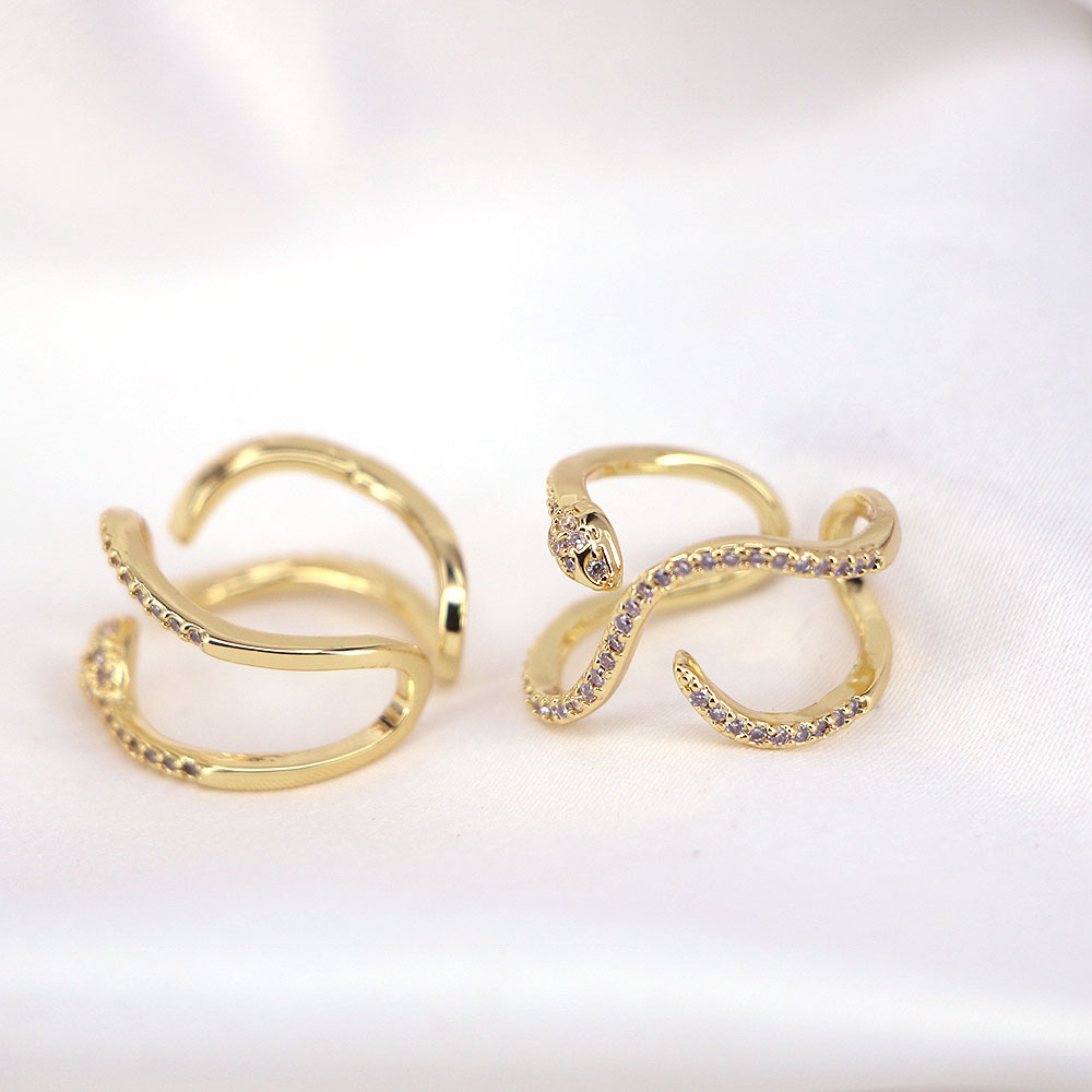 New Retro Animal Snake Women's Diamond Zircon Fashion Gold-plated Copper Ring display picture 4