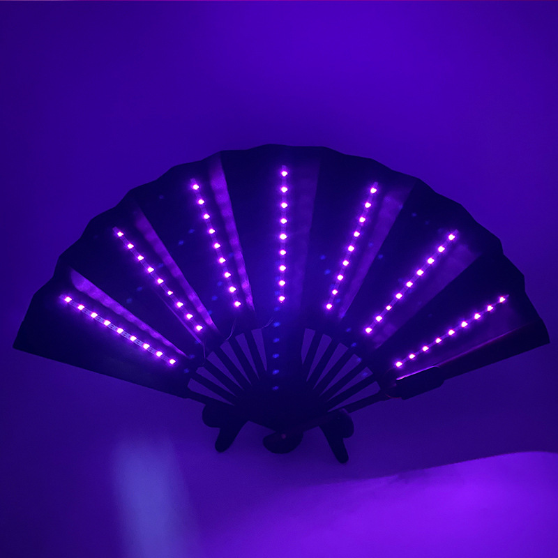 8-pulgadas luminoso ventilador luminoso colorido LED luminoso plegable ventilador bar discoteca fiesta escenario atmósfera props