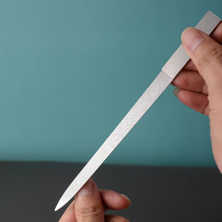 Lima de uñas de acero inoxidable de doble cara, herramienta de manicura transfronteriza, lima electrochapada, tira de pulido, herramienta de manicura, tira de lima de manicura esmerilada