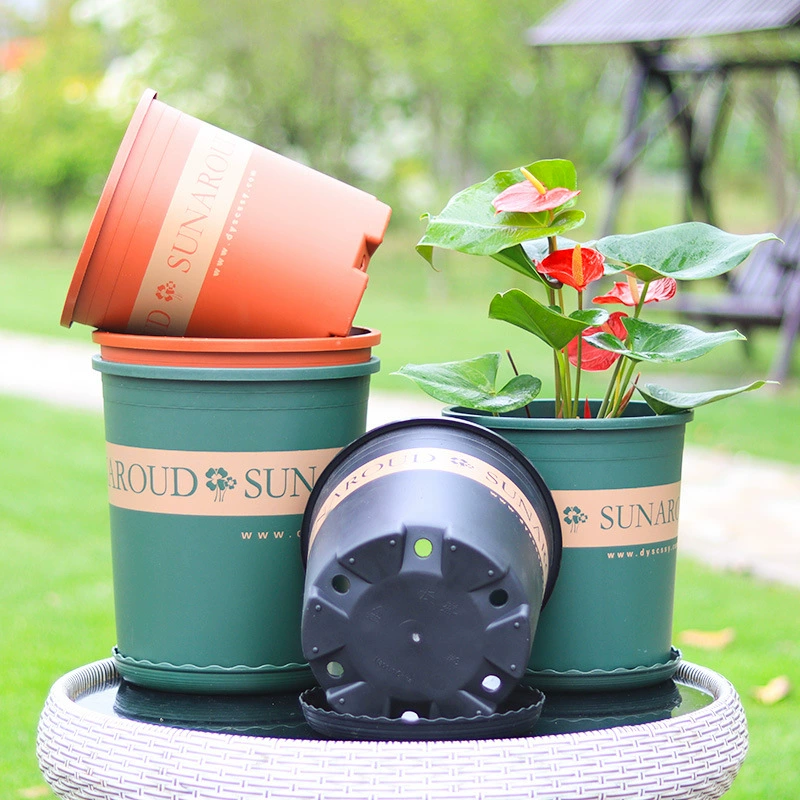Галлонный пластиковый горшок для растений с контролем роста корней, для цветов, роз, редиса, круглый, для балкона