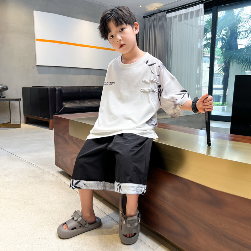 Jungen Sommer Set Kurzarm Freizeit Outfit Im Modernen Stil_voghion.com