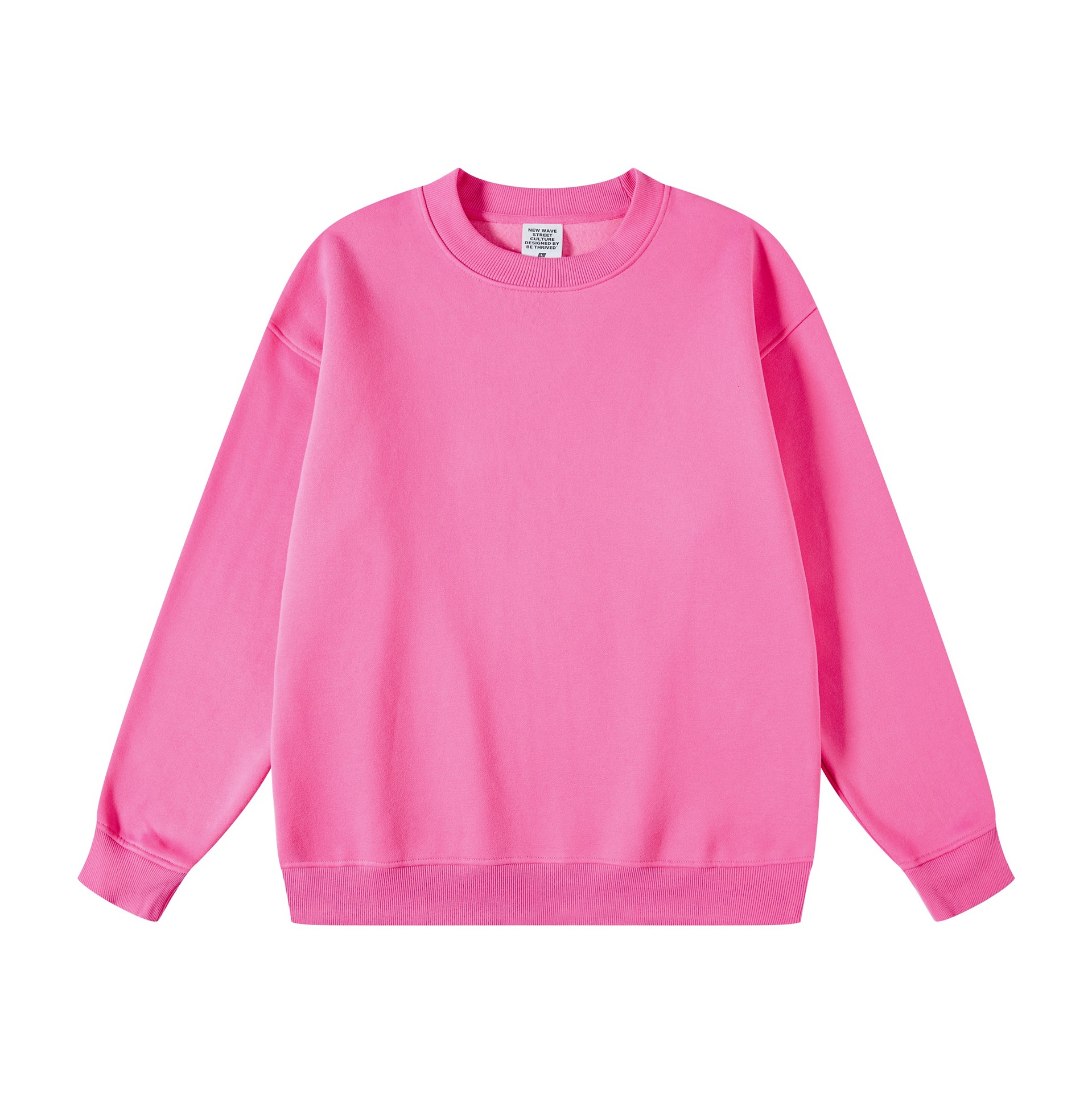 Sweat-shirt à col rond pour homme de marque décontractée et ample en velours 345 g plus couleur unie_voghion.com