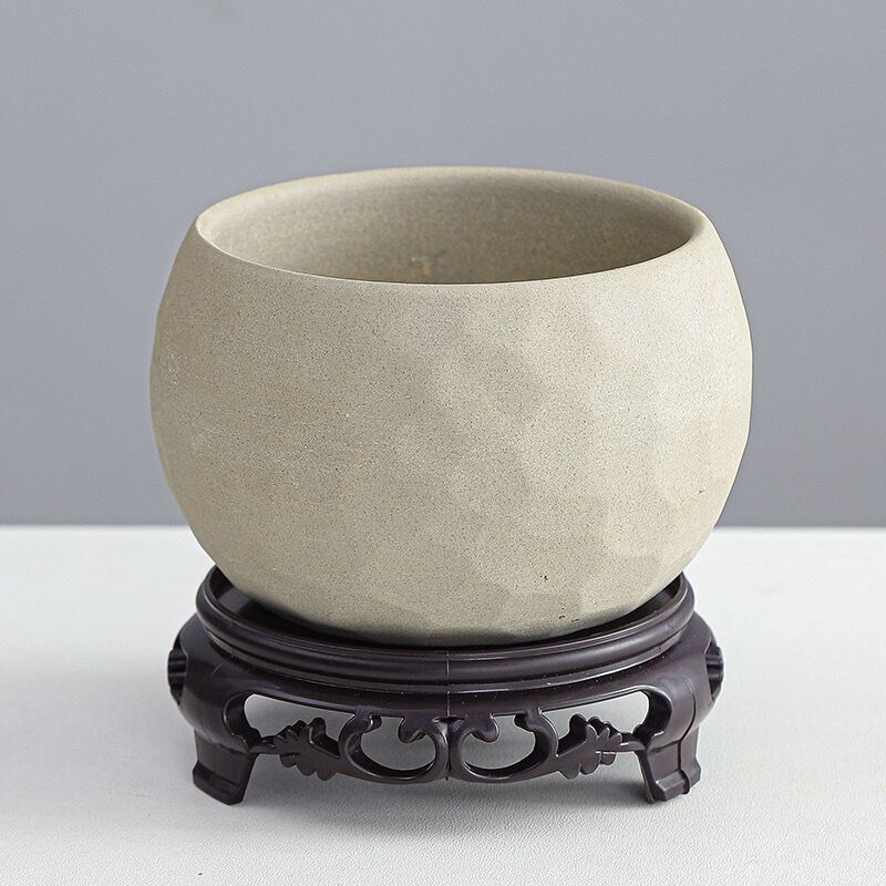 Asparagus Succulent Butterfly Orchid Calamus Ceramic Ge Kiln Stoneware Ceramic Simple Round Breathable Desktop Living Room