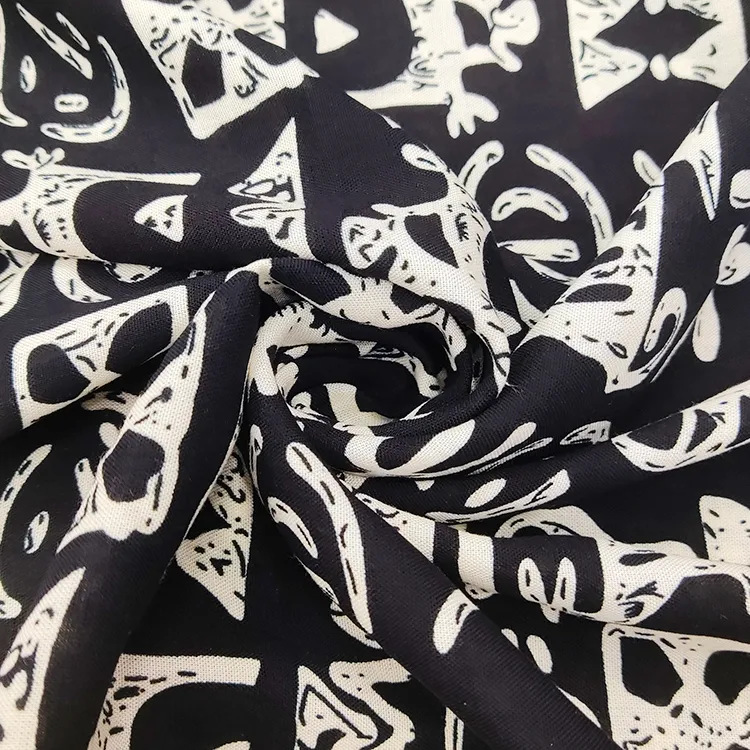 Impresión abstracta de alta calidad impresión suave de goma viscose tela de ropa de rayon