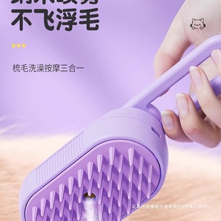 Popular Pet Spray Comb, One-Button Cleaning and Hair Removal Comb for Cats and Dogs, Steam Anti-Hair Flyaway Electric Grooming Tool