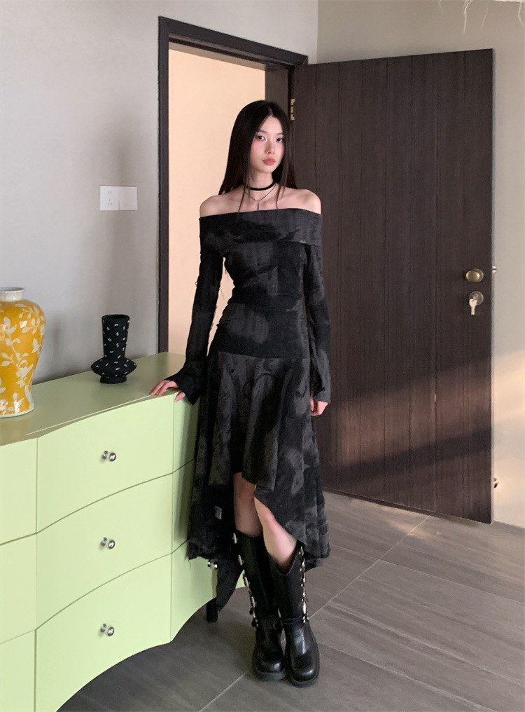 GraceChic In Stock Off-Shoulder Niche Wasteland Style Hot Girl Outfit Dress_voghion.com