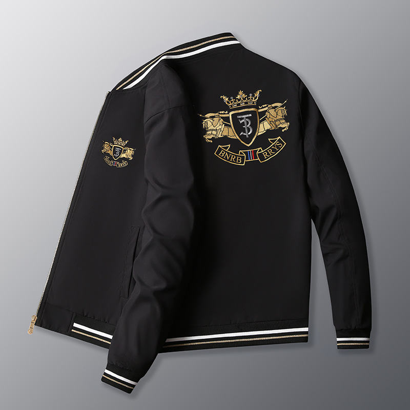 Europäische Herbst und Winter High-end-Schwerindustrie Stickerei Mantel männer Stehkragen Casual Licht Luxus Jacke_voghion.com