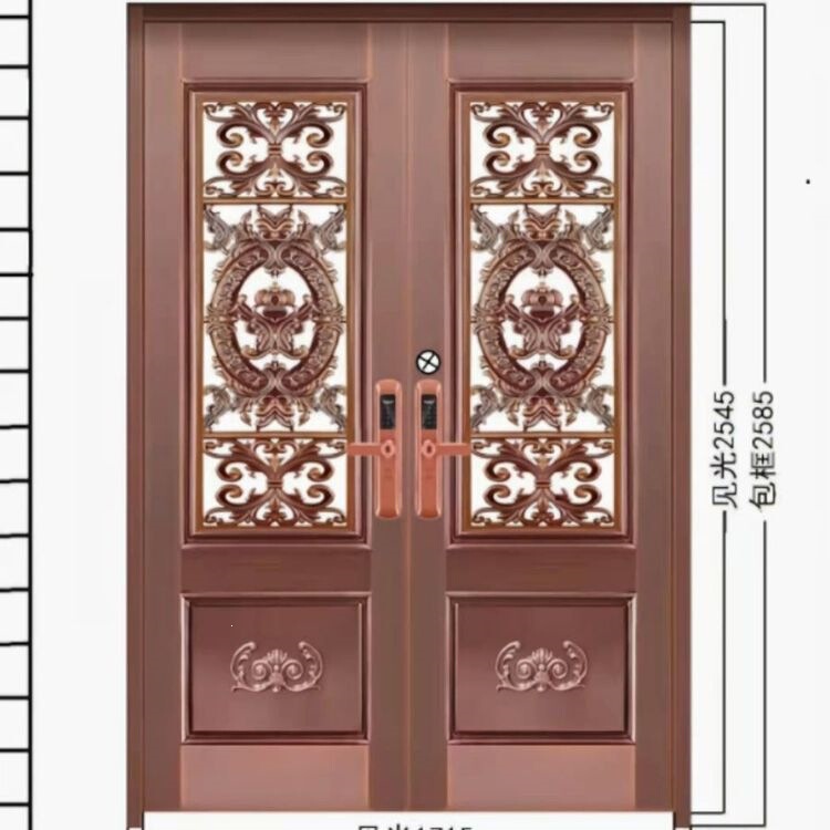 Custom-built, antique-style copper-plated doors – stainless steel, copper-look security doors for home use – Zhuangshi copper doors Custom-built, antique-style copper-plated doors – stainless steel, copper-look security doors for home use – Zhuangshi copper doors