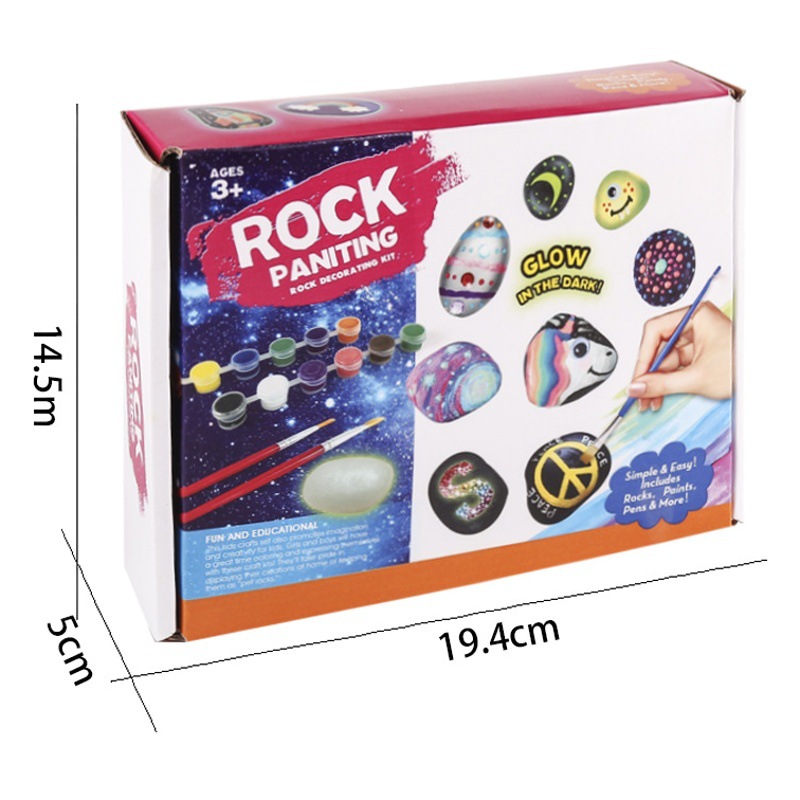 Niños creativos DIY pintado piedra adoquines graffiti pintura hecha a mano traje de piedra real