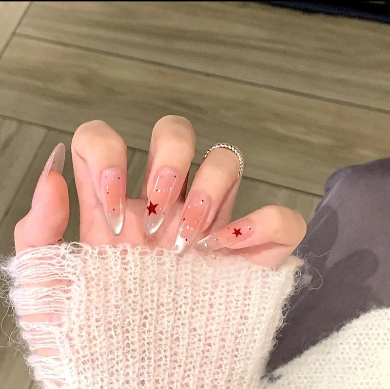 手作りの甲の純粋な手作りのins風のフランス式のギャルの甘いクールな美甲の切れを身につけて式の偽の爪の10切れをつけます。|undefined