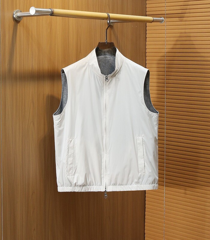 Lp Men's Old Money Style Spring and Summer New Style Stand Collar Reversible Vest