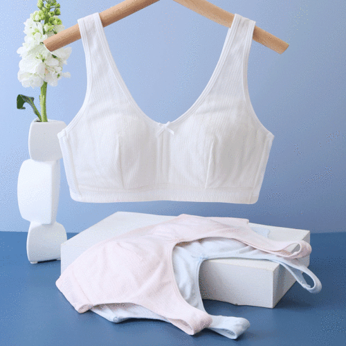 Girls' underwear in the developmental period, sponge-free thin pure cotton vest for primary school students, junior high school and high school children's girls' bra