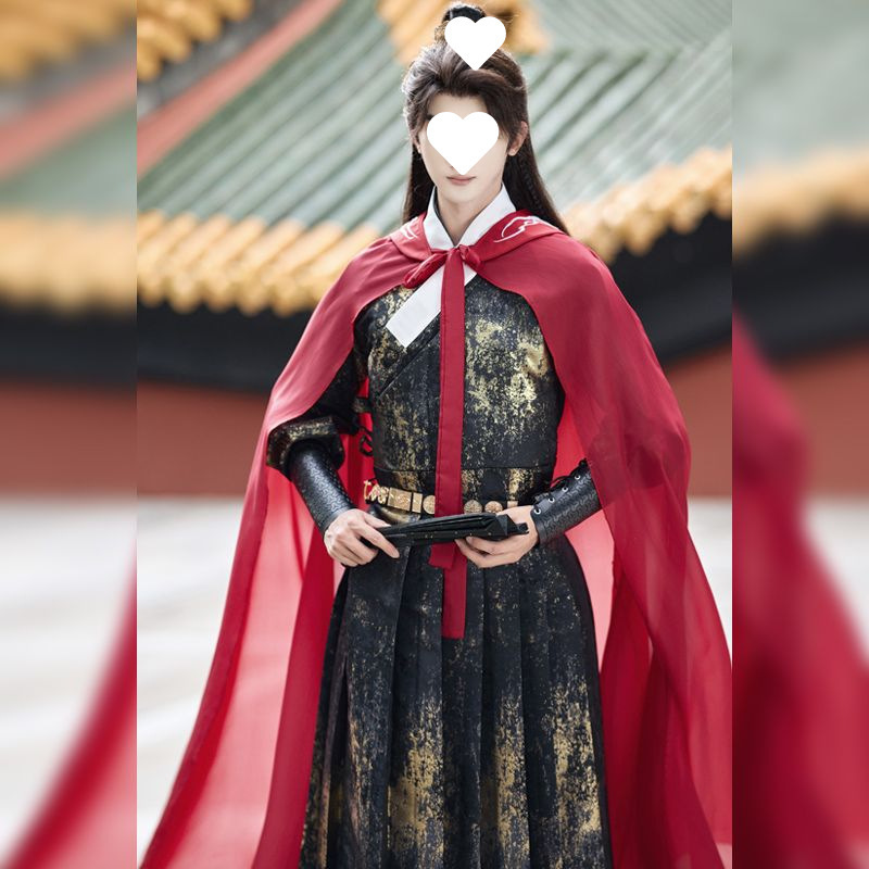 Ming-Style Hanfu with Flying Fish Design, Brocade Clothing, Young Men's Gold Jacquard, Intricately Woven Gold, Handsome Male and Female Warriors