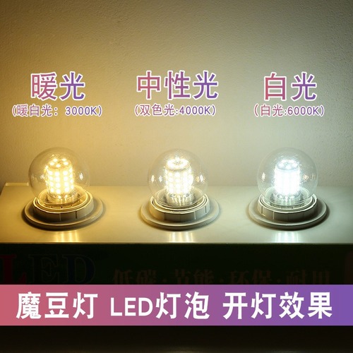 LED ultra-bright bulb E27 screw energy-saving magic bean molecule three-color light-changing small ball G45 chandelier household light source