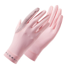 Sun protection gloves for women, spring and summer outdoor cycling, ice silk anti-UV, full-finger, cool-feeling gloves for men