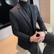 冬季男式休闲西装呢料西服上衣外套品质男士单西便装厚款毛呢西服