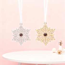 100种语言我爱你合金雪花投影项链时尚感恩圣诞节礼物图片 定 制