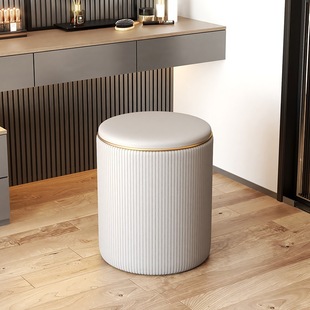 Makeup Stool, Home Dressing Table Stool, Modern Bedroom Storage Stool, Living Room Light Luxury Chair, Simple Manicure Low Round Stool
