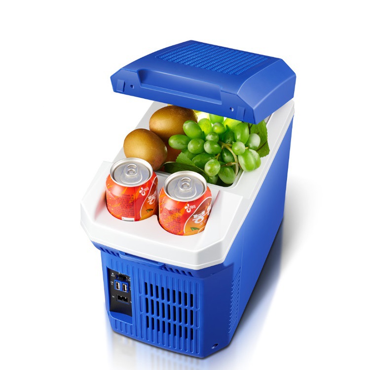 Nuevo 8L de doble uso USB mini refrigerador acampar al aire libre Correa portátil refrigeración y calefacción refrigerador del coche