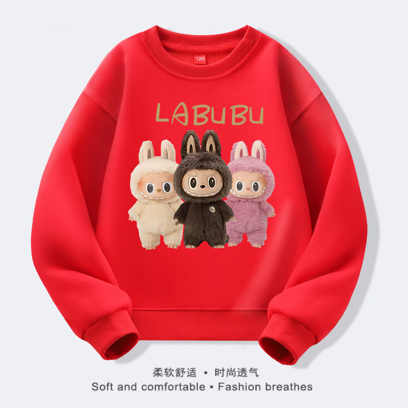 外贸跨境货源现货儿童衣服春秋单款女童卫衣彩色卡通印花圆领上衣|undefined